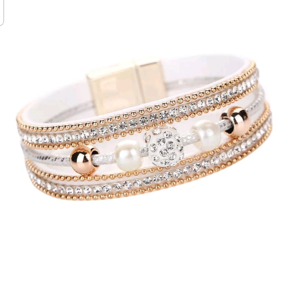 BLING-BLING CRYSTAL PEARL BRACELET